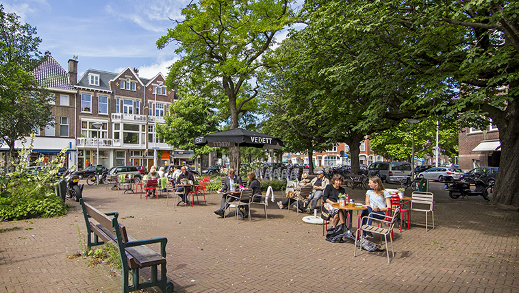 Bar terraces in the Valkenboskwartier The Hague