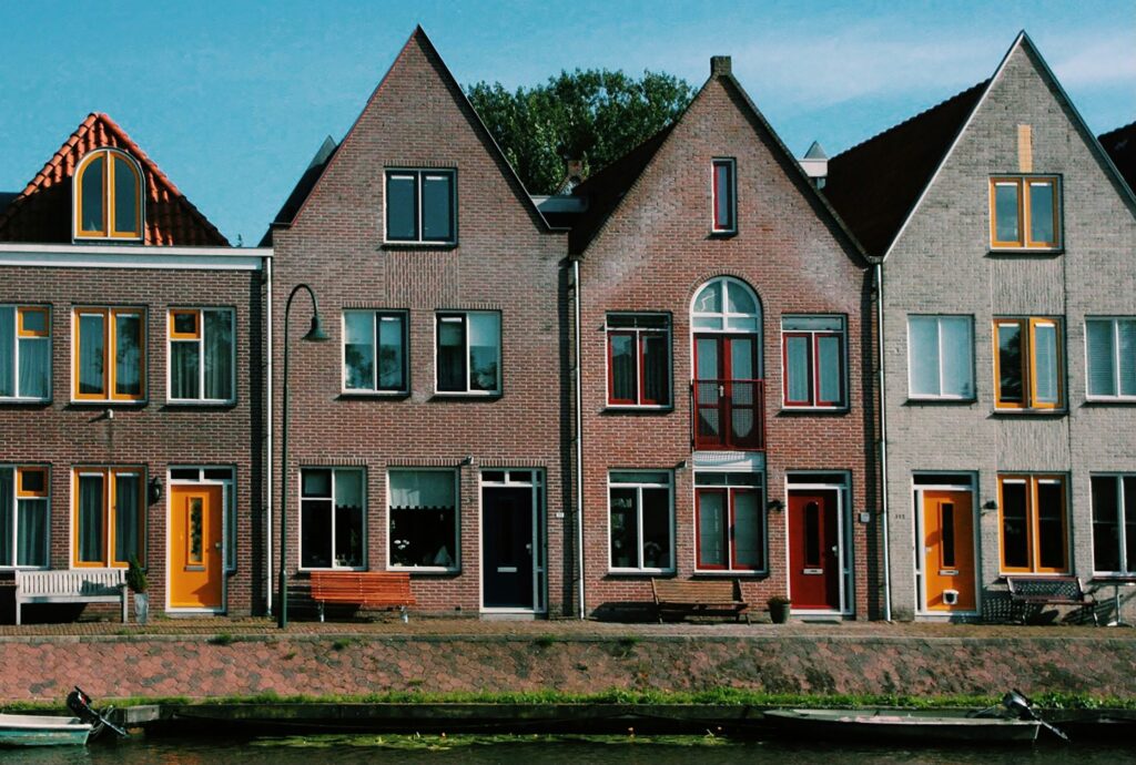 Modern terraced houses in The Hague